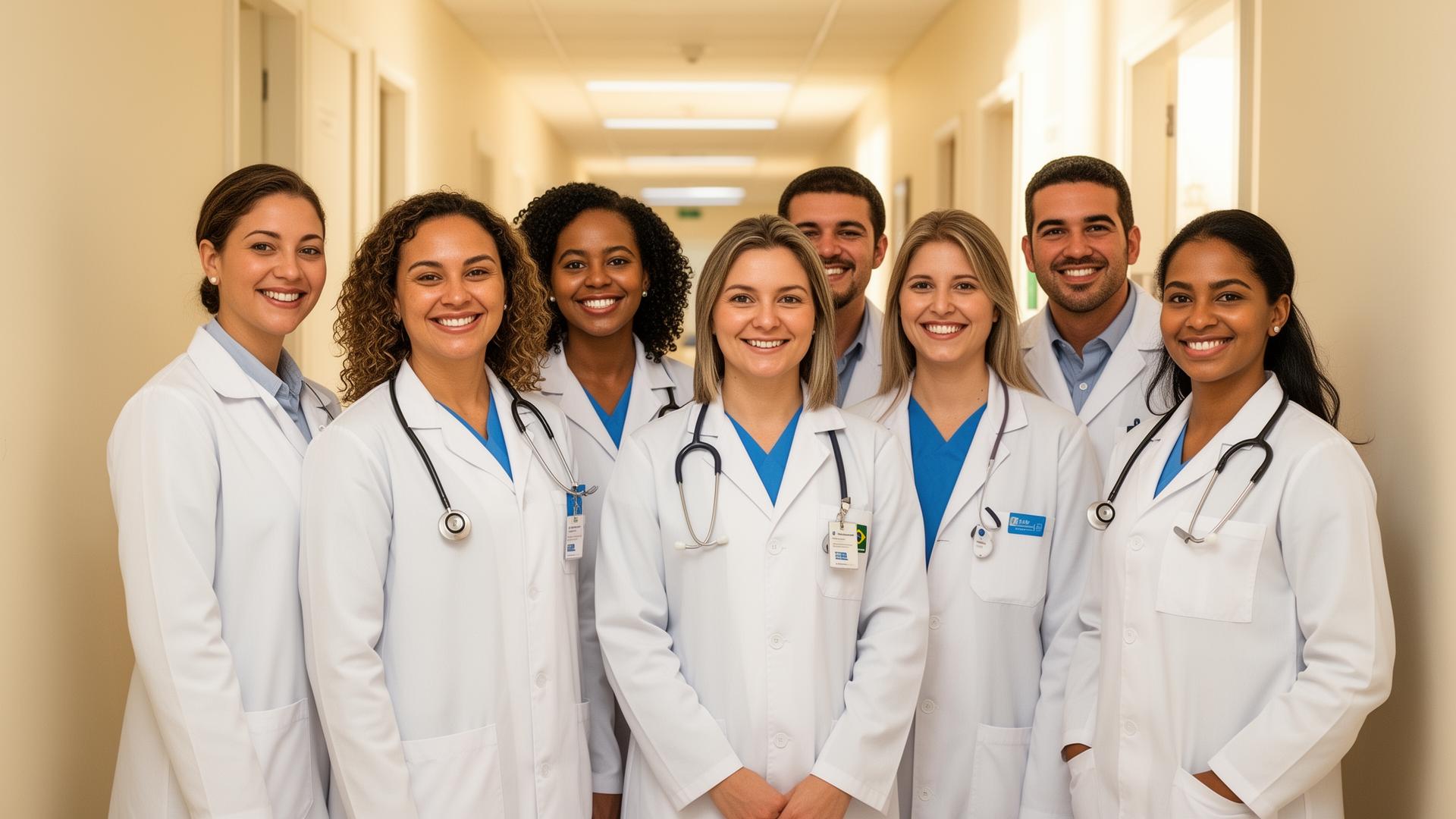 Equipe de médicos da Equipe Saúde
